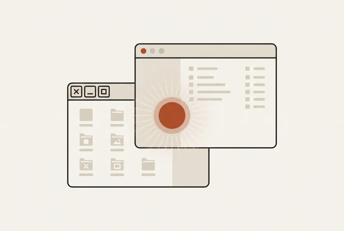 Two overlapping desktop windows, macOS and GTK, sharing one ember core